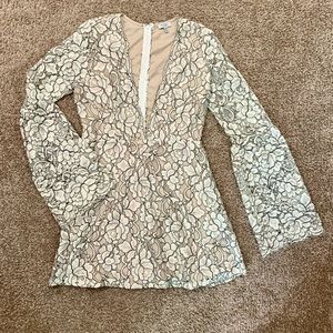 White Lace Mini Dress from Tobi